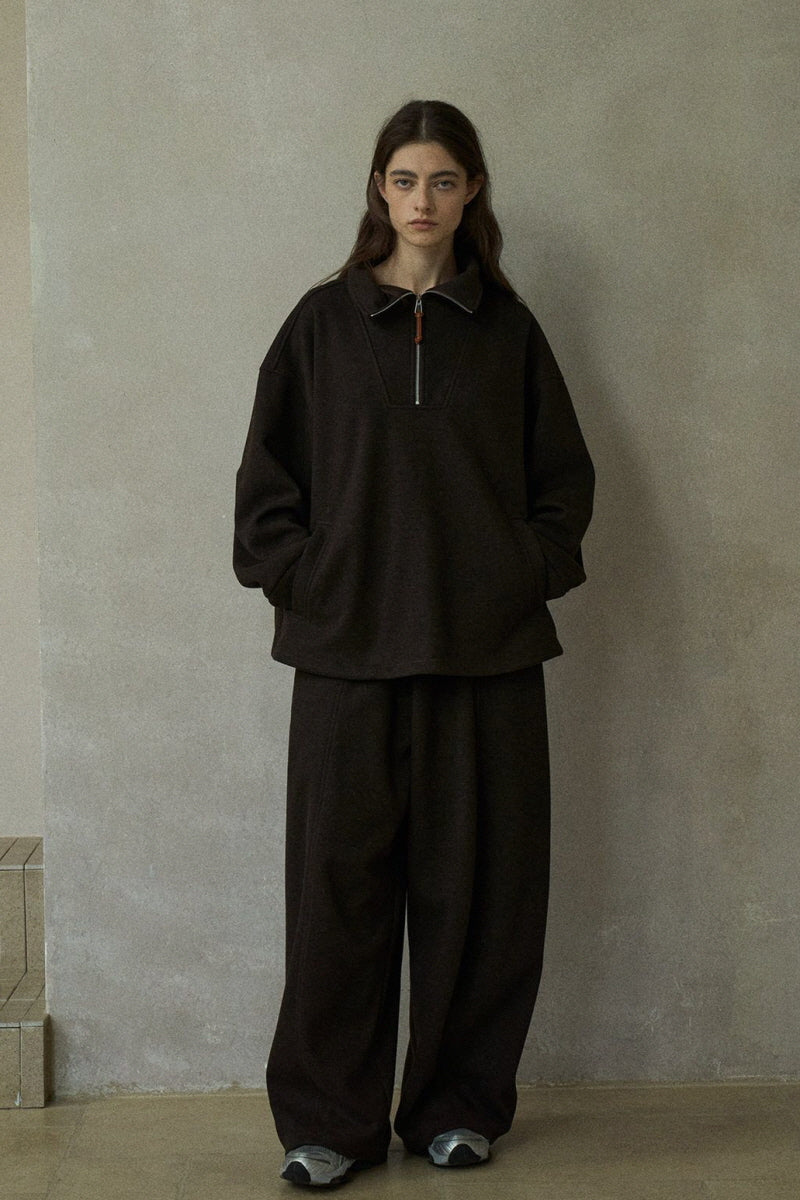Sheer-Gauze Pullover Sweatshirt