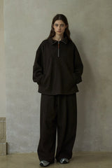 Sheer-Gauze Pullover Sweatshirt