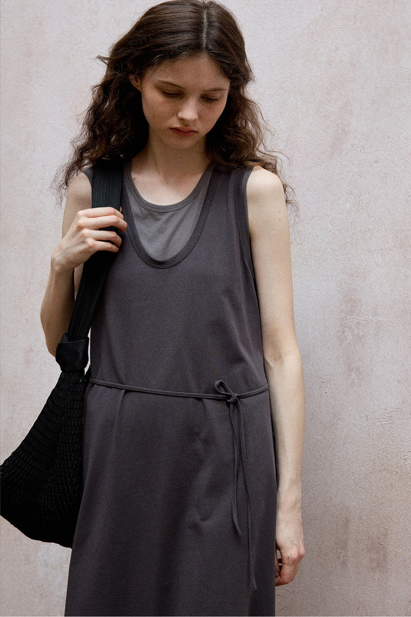 Layered-Look Knit Vest Dress