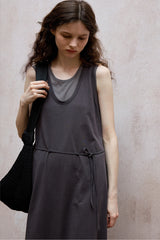 Layered-Look Knit Vest Dress