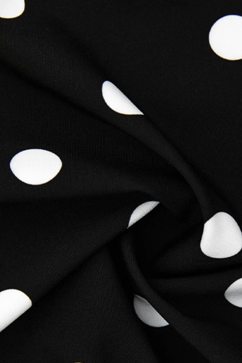Polka Dot Flowy A-Line Long Skirt