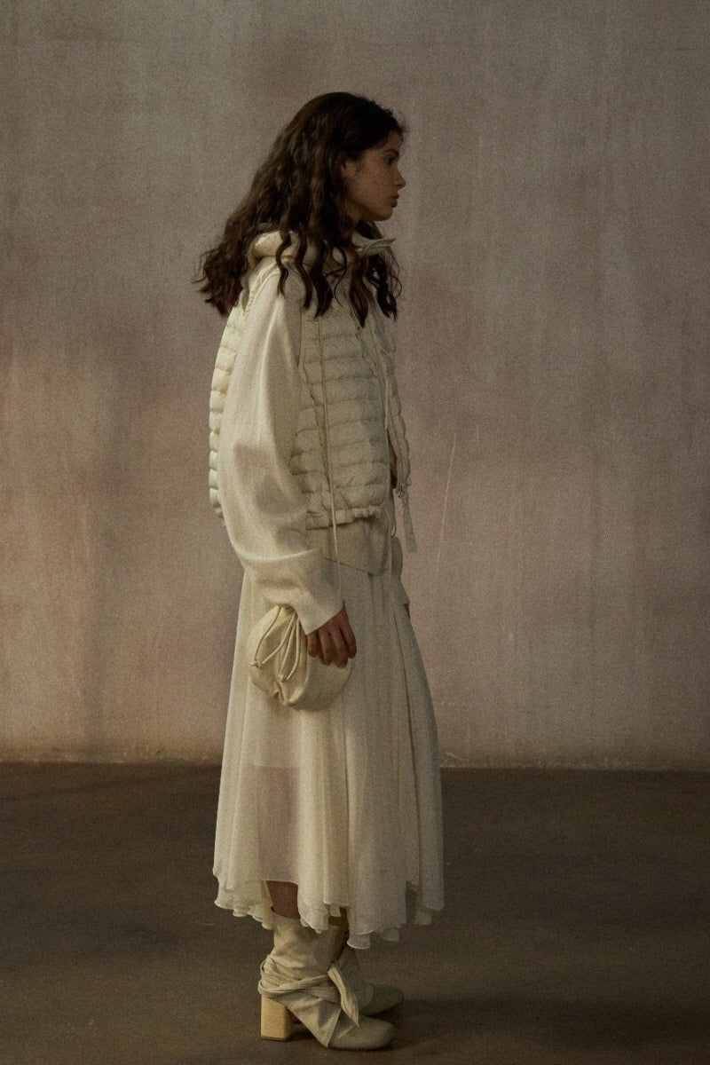 Bud-Shaped Stand-Collar Short Quilted Vest