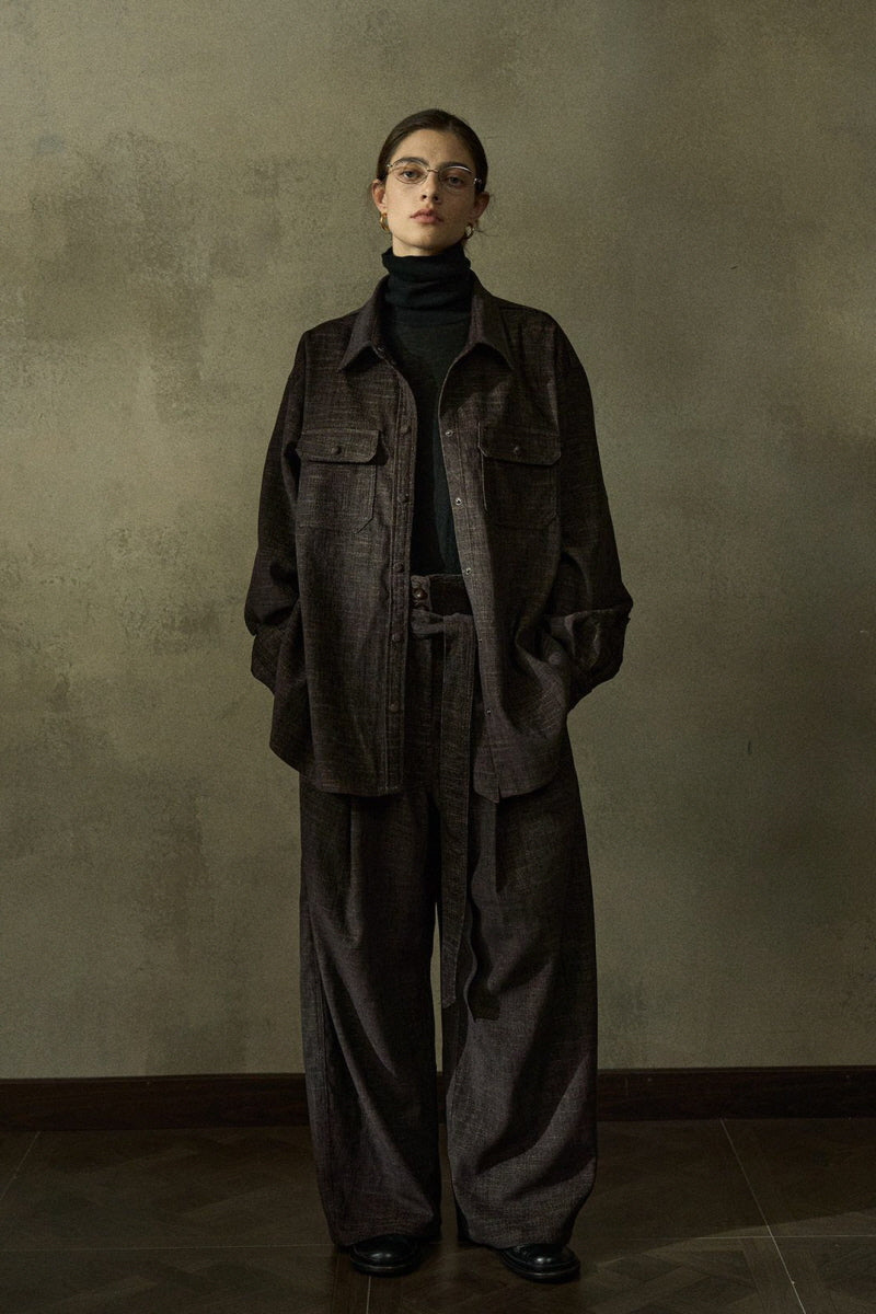 Two-Tone Oversized Shirt Jacket