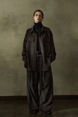 Two-Tone Oversized Shirt Jacket