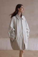 Double-Layer Cocoon Trench Coat