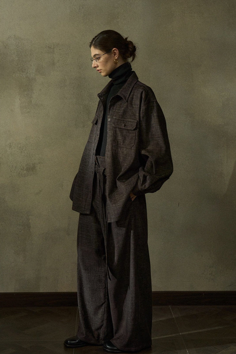 Two-Tone Oversized Shirt Jacket