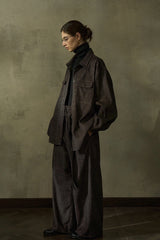 Two-Tone Oversized Shirt Jacket