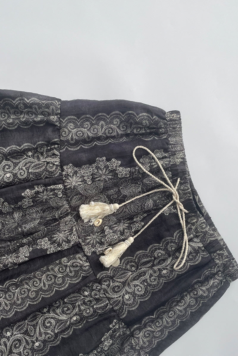 Lace-Up Vintage Swing Skirt