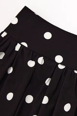 Polka Dot Flowy A-Line Long Skirt