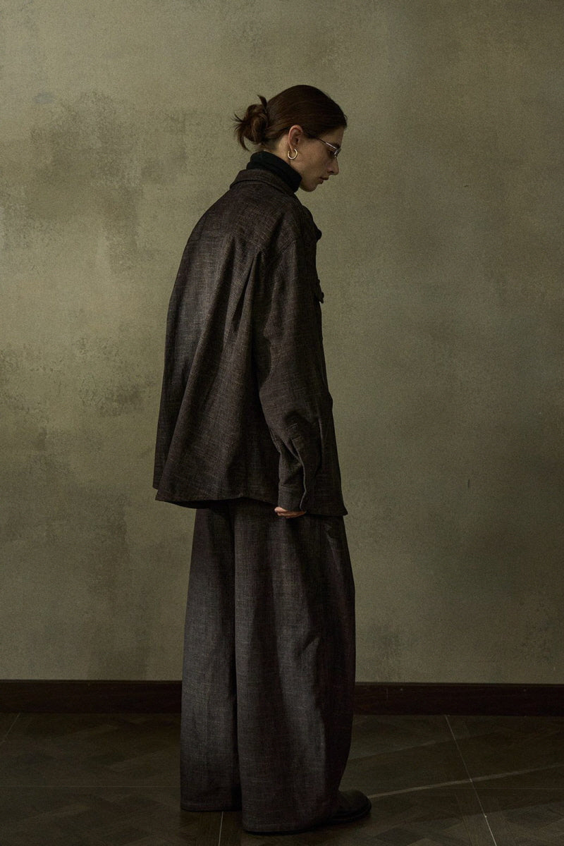 Two-Tone Oversized Shirt Jacket