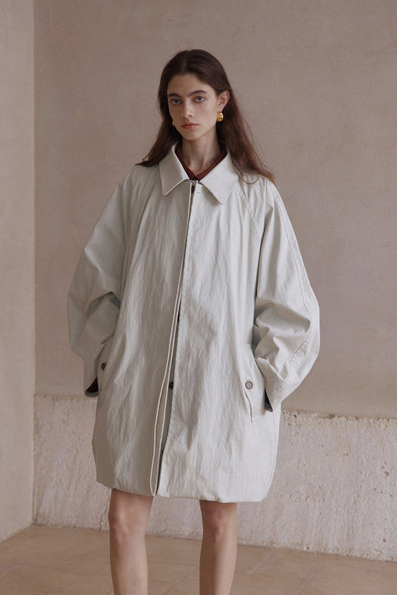 Double-Layer Cocoon Trench Coat