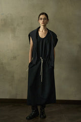 Contrast Waist Rope Vest Dress