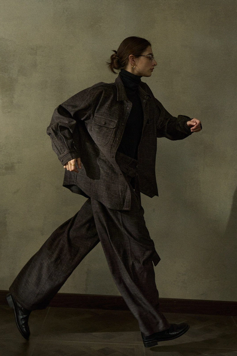 Two-Tone Oversized Shirt Jacket