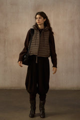 Bud-Shaped Stand-Collar Short Quilted Vest