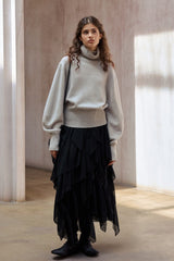 Relaxed Batwing Turtleneck Sweater