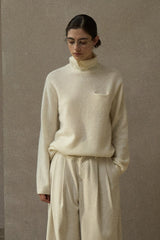 Small Pocket High Neck Loose Sweater