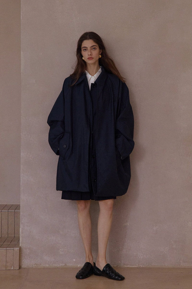 Double-Layer Cocoon Trench Coat