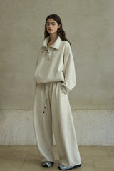 Sheer-Gauze Pullover Sweatshirt