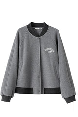 Vintage Contrast Embroidery Loose Cropped Jacket