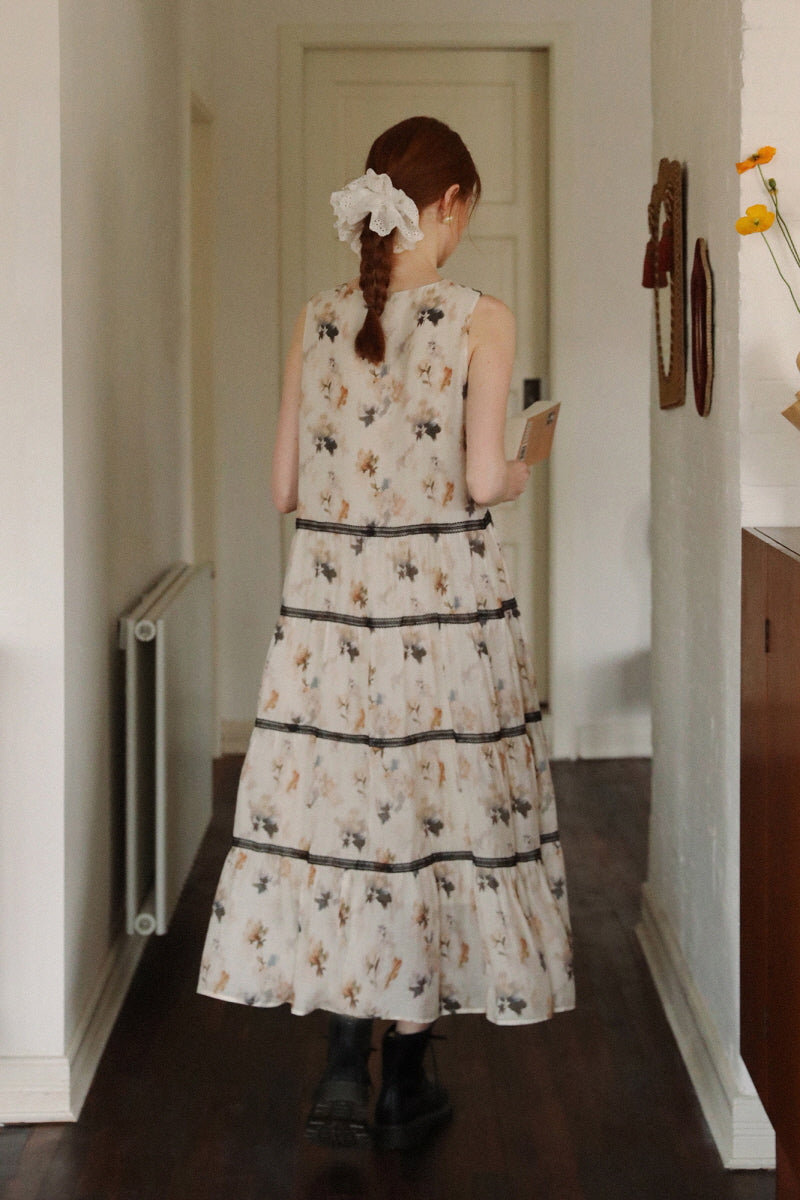 Lace Stitched High Waisted Cake Dress