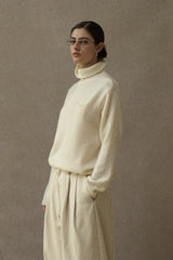 Small Pocket High Neck Loose Sweater