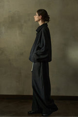 Floral-Texture Airy Slacks