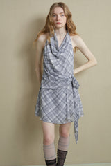 Swing Neck Tie Cropped Dress