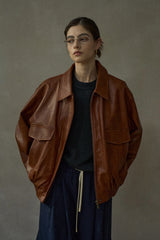 Distressed Loose Leather Jacket