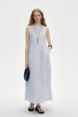 Three-Dimensional Pleated Sleeveless Dress