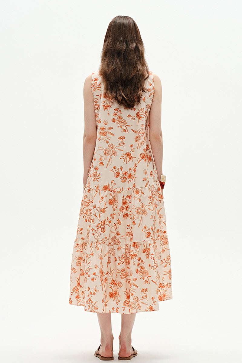 Small Stand Collar Sleeveless Loose Fit Dress