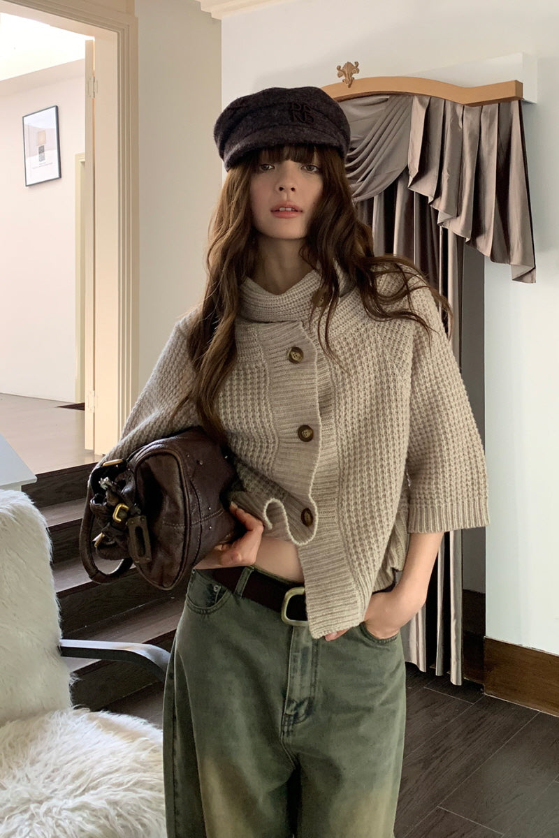 Vintage Knit Short Cardigan