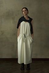 Contrast Waist Rope Vest Dress