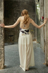 Draped Halterneck Swing Collar Camisole