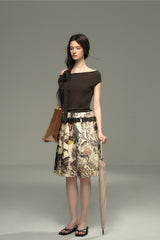 Hand-Pleated Midi Skirt