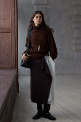 Asymmetric Layered Wrap Skirt