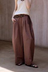 Pleated Wide-Leg Casual Pants
