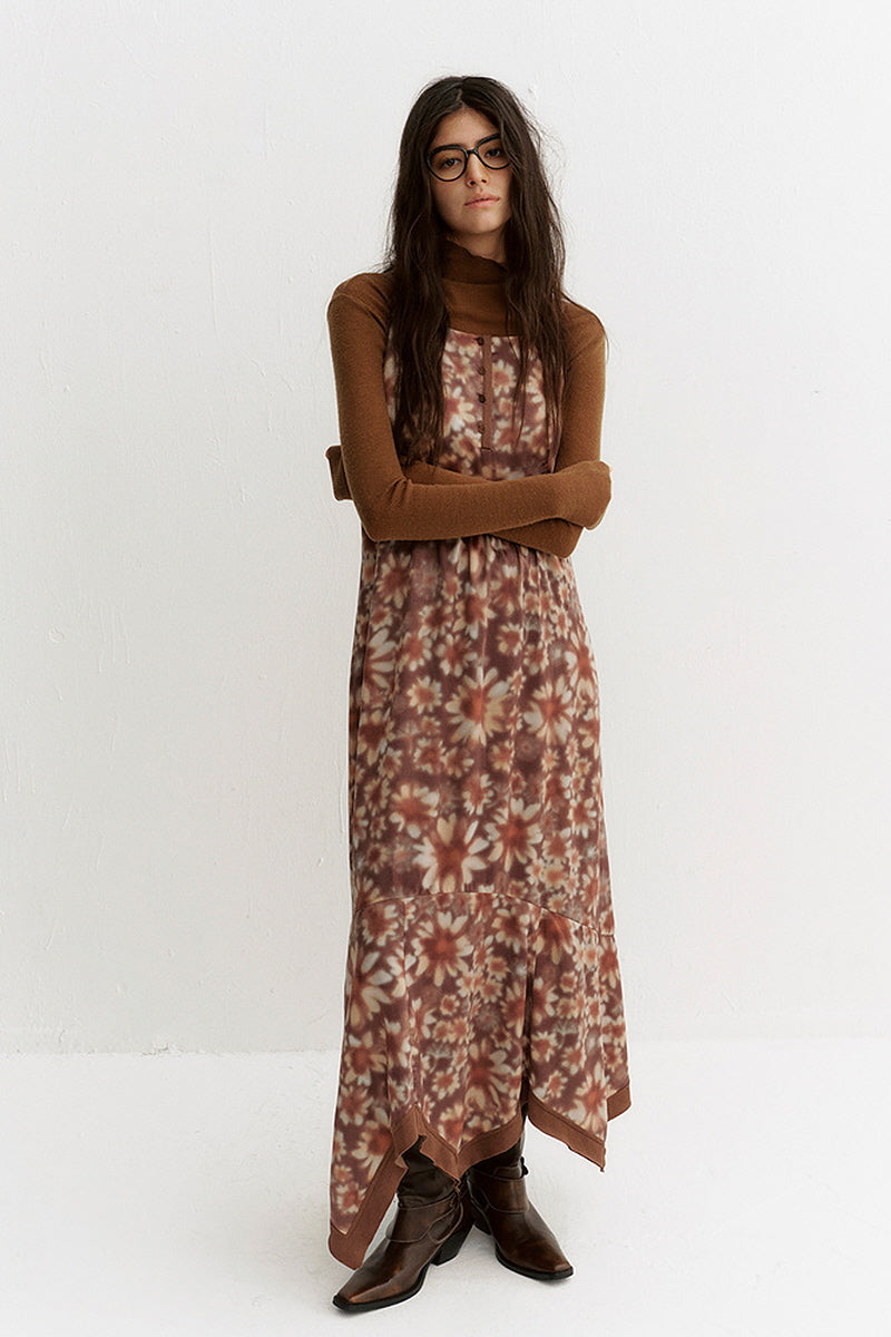 Asymmetric Hem Slip Dress