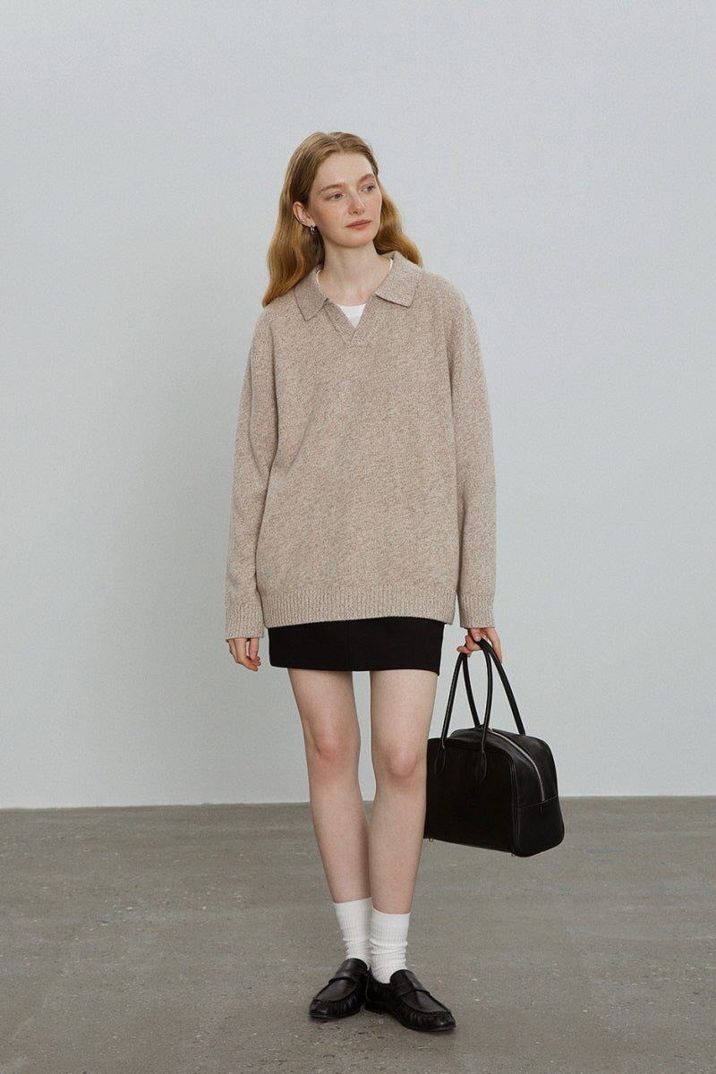 Seagull Neck Pullover Sweater