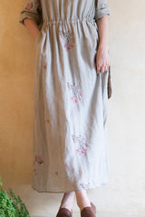 Embroidered Loose Long Dress