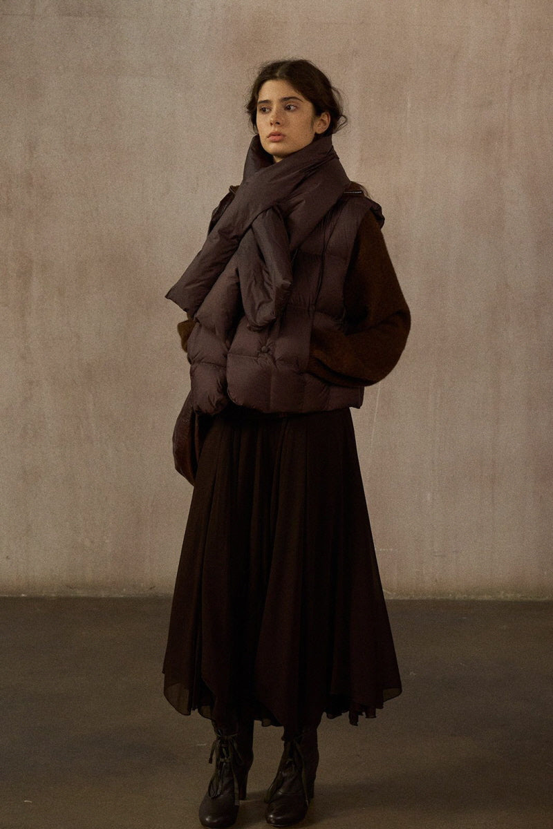 Double-Tube Cross Wrap Scarf