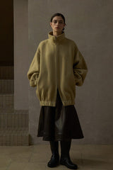 Stand-Up Collar Dropped-Shoulder Reversible Coat
