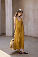 Irregular V-Neck Slip Dress