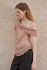 Asymmetrical Pinched-Pleat Lapel Vest
