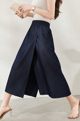 Draped Loose Wide-Leg Pants