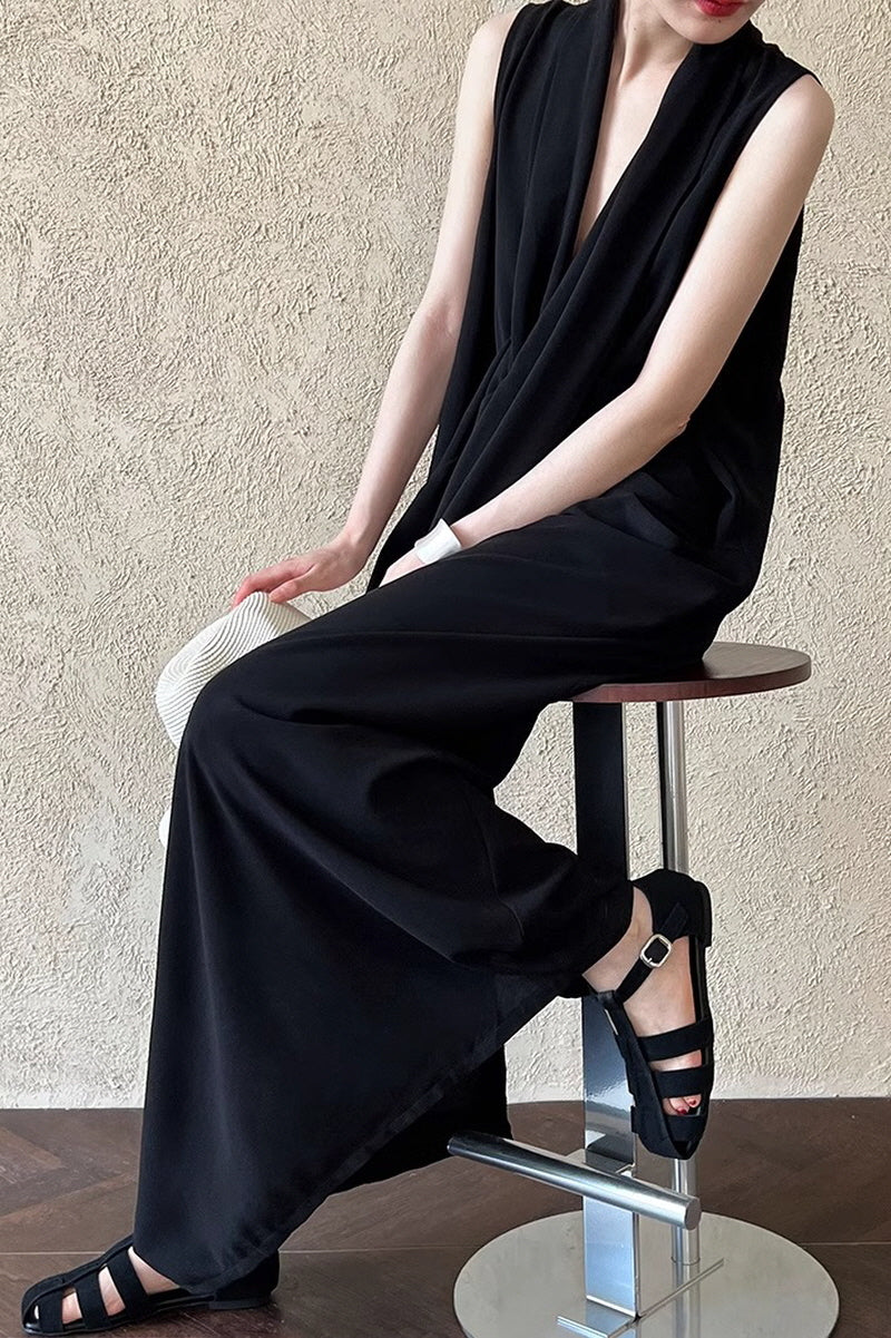 Irregular Sleeveless Goddess Long Dress