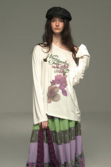 Asymmetrical Neckline Long Sleeve T-Shirt