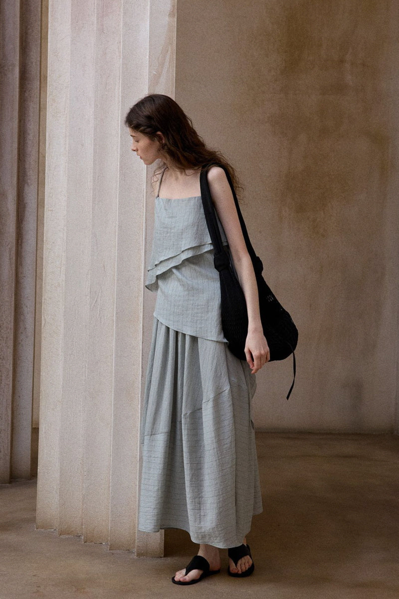 Striped Irregular Bud Skirt