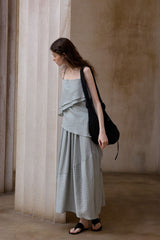 Striped Irregular Bud Skirt