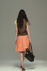 Press-Pleated A-Line Skirt