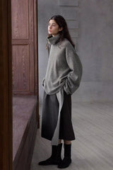 Asymmetric Layered Wrap Skirt